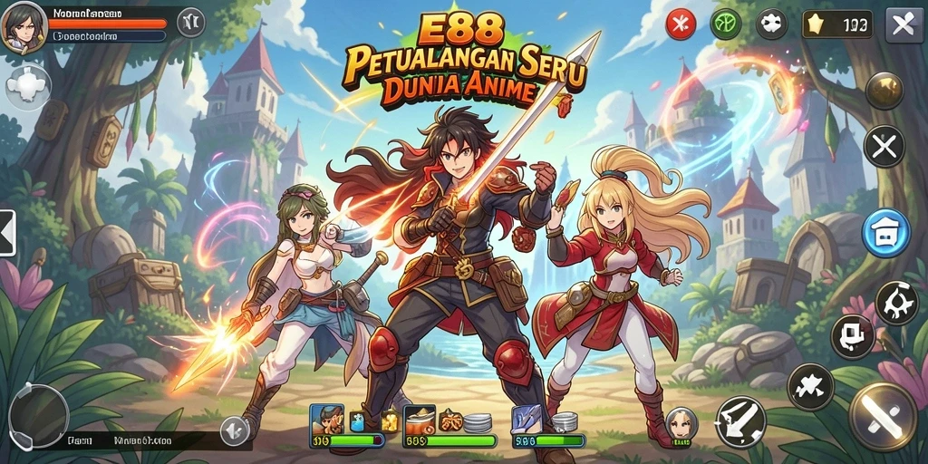Screenshot gameplay menampilkan aksi seru karakter Anime.