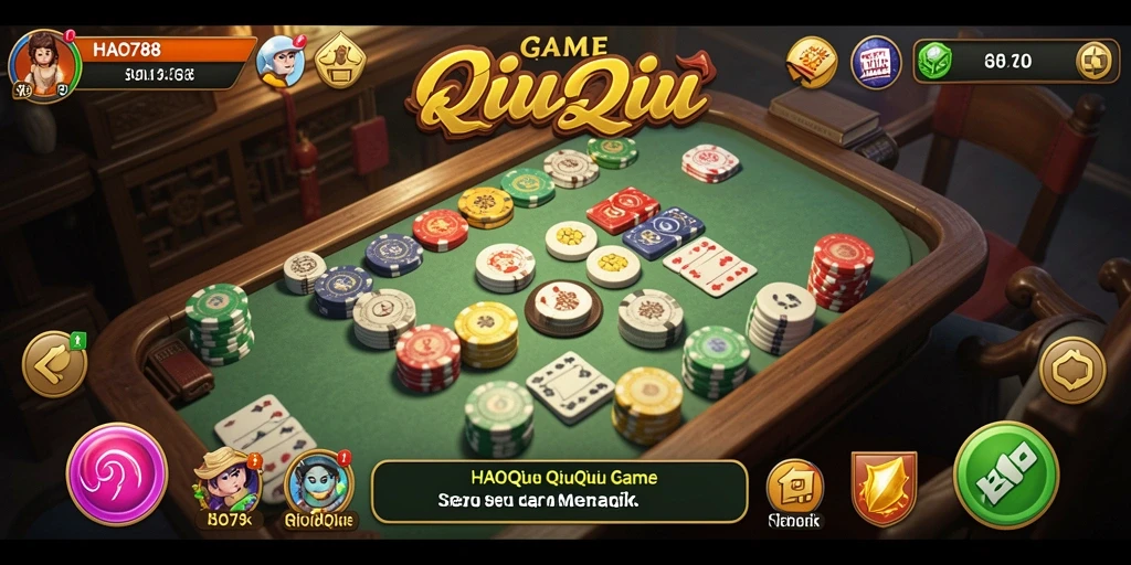 Tampilan gameplay seru dari HAO788 saat bermain QiuQiu.