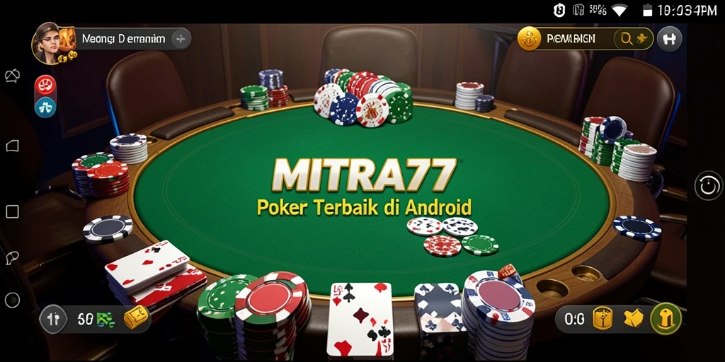 Tampilan gameplay seru dan menegangkan dari MITRA77 saat bermain poker.