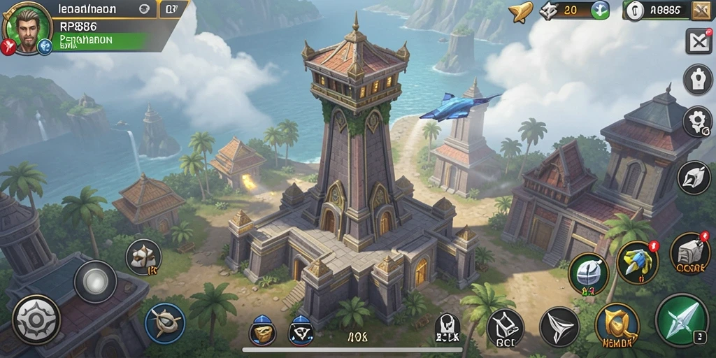 Tangkapan layar gameplay mengesankan dalam permainan Tower Defense.