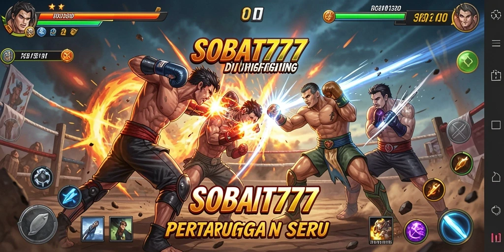Screenshot gameplay SOBAT777 yang menampilkan aksi pertarungan mendebarkan.